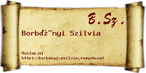 Borbényi Szilvia névjegykártya