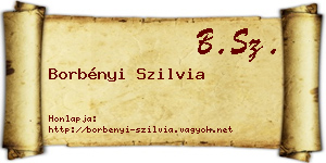 Borbényi Szilvia névjegykártya