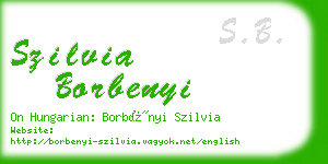 szilvia borbenyi business card